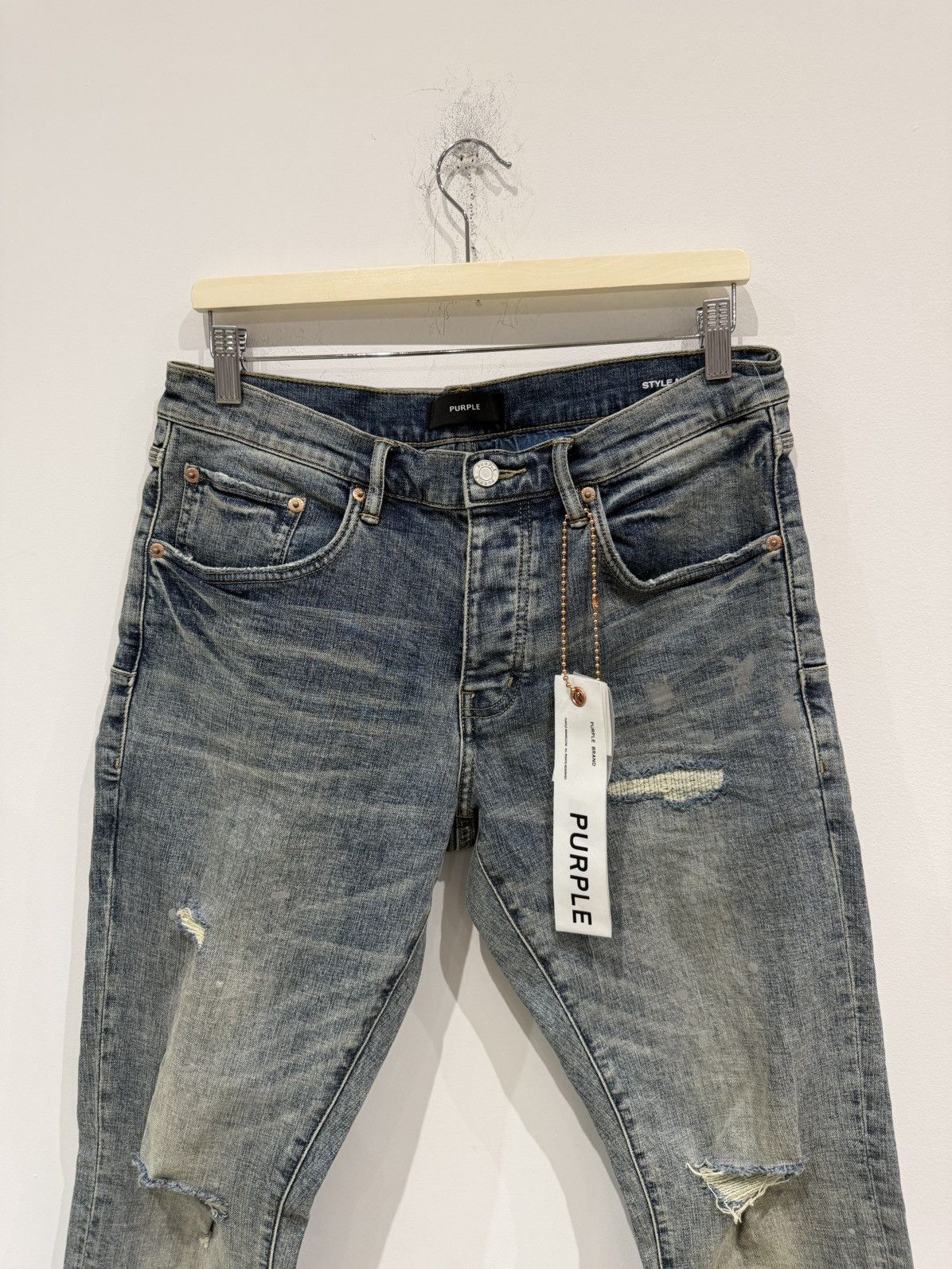 Purple Brand Purple Brand Slashed Paint Jeans Size: 32 Size US 32 / EU 48 - 2 Thumbnail