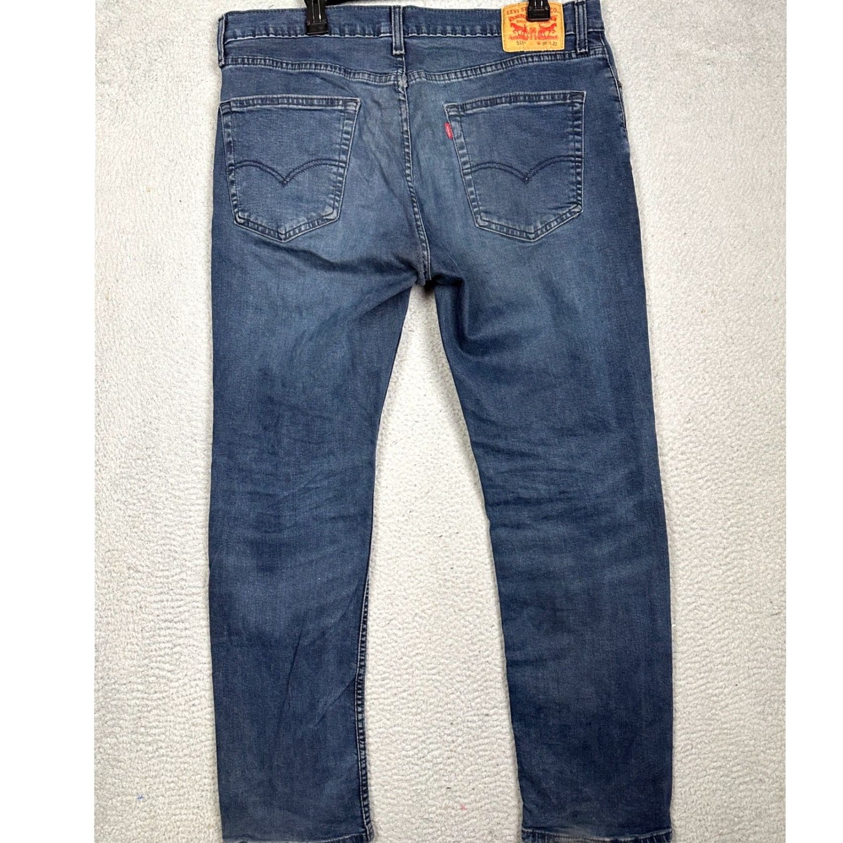 Levi's Levis 514 Jeans 36x32 Blue Straight Regular Distressed 5-Pocket Denim Mens Jeans Size US 36 / EU 52 - 2 Thumbnail