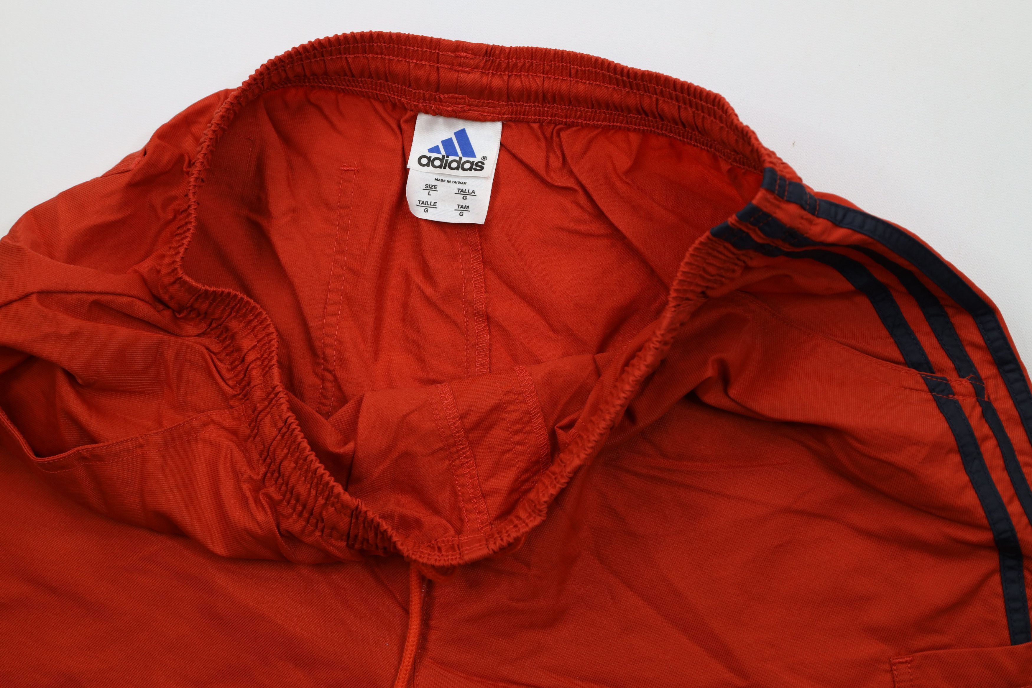 Adidas Vintage 90s Adidas Soccer Shorts Orange Striped Nylon Size US 34 / EU 50 - 8 Thumbnail