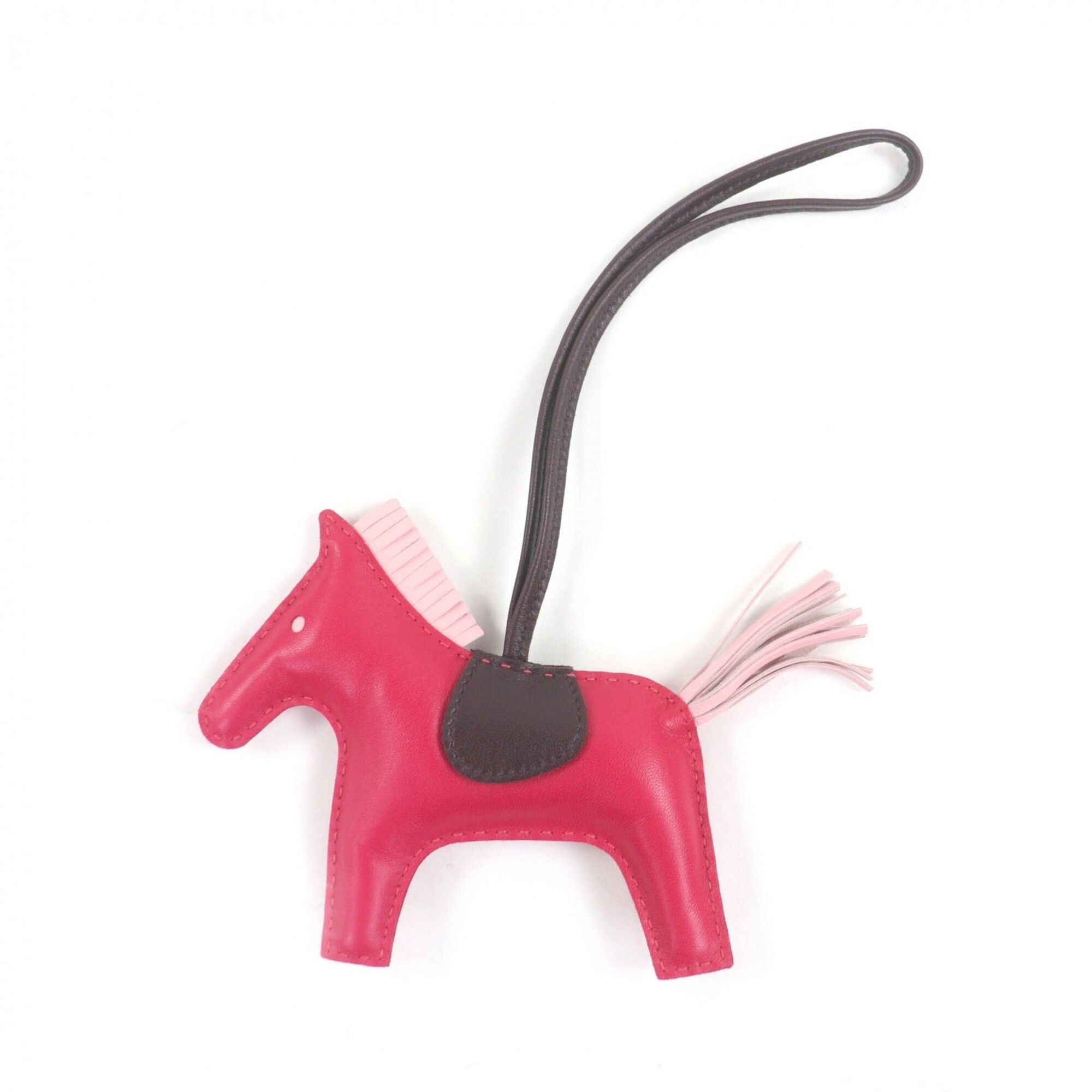 Hermes HERMES Rodeo Charm MM Rouge Sellier Rose Sakura Framboise Agneau Milo Bag Charm, Y Stamp, with Box, Made in France, Women's Size ONE SIZE - 1 Thumbnail