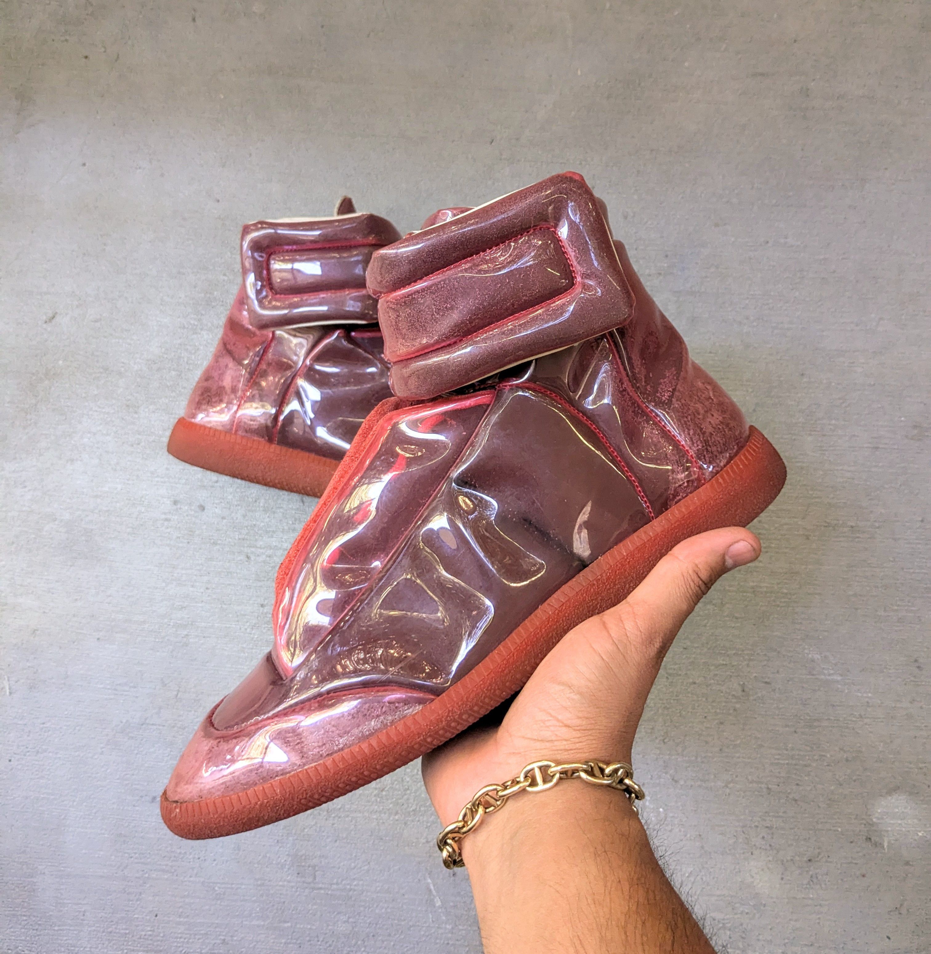 Maison Margiela Maison Margiela Future Red PVC 10 43 High Tops Clear Size US 10 / EU 43 - 1 Thumbnail