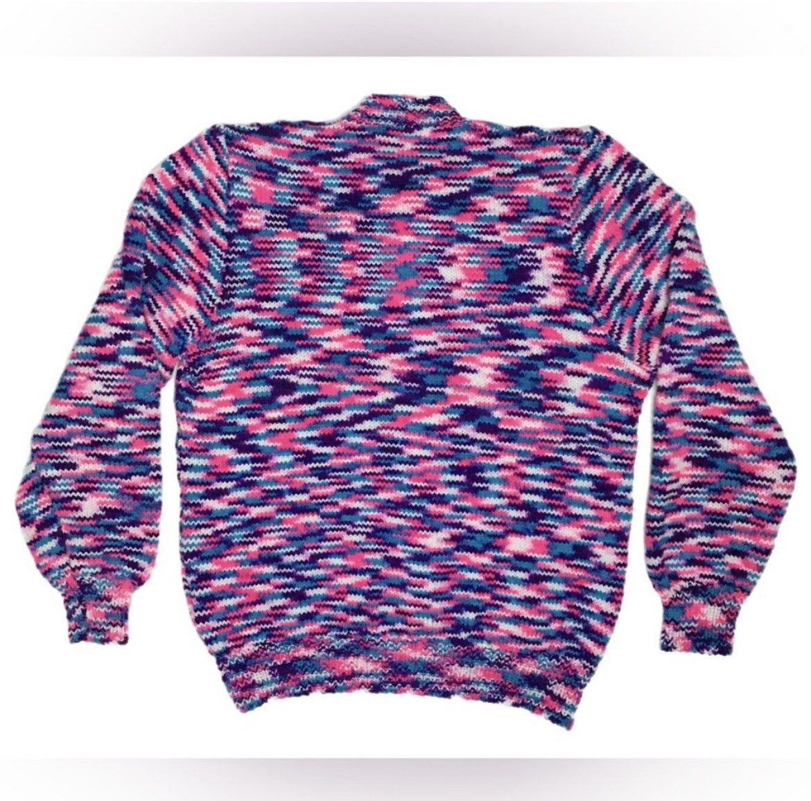 Handmade New Hand Knitted Crew Neck Jumper Size M / US 6-8 / IT 42-44 - 4 Thumbnail
