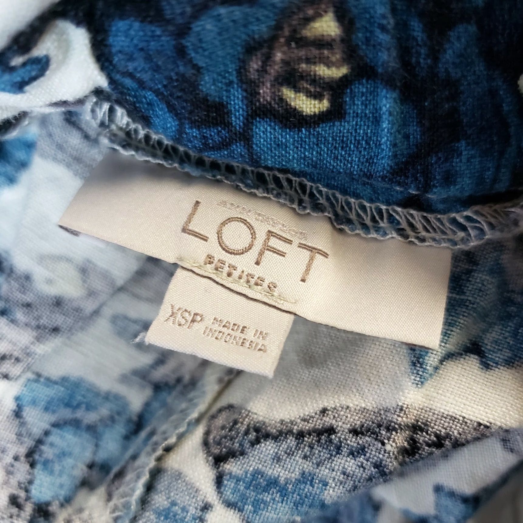 Loft Ann Taylor LOFT Skirt Womens XSP Blue Gray Floral Pockets Linen Blend Mini Size 26" / US 2 / IT 38 - 3 Thumbnail