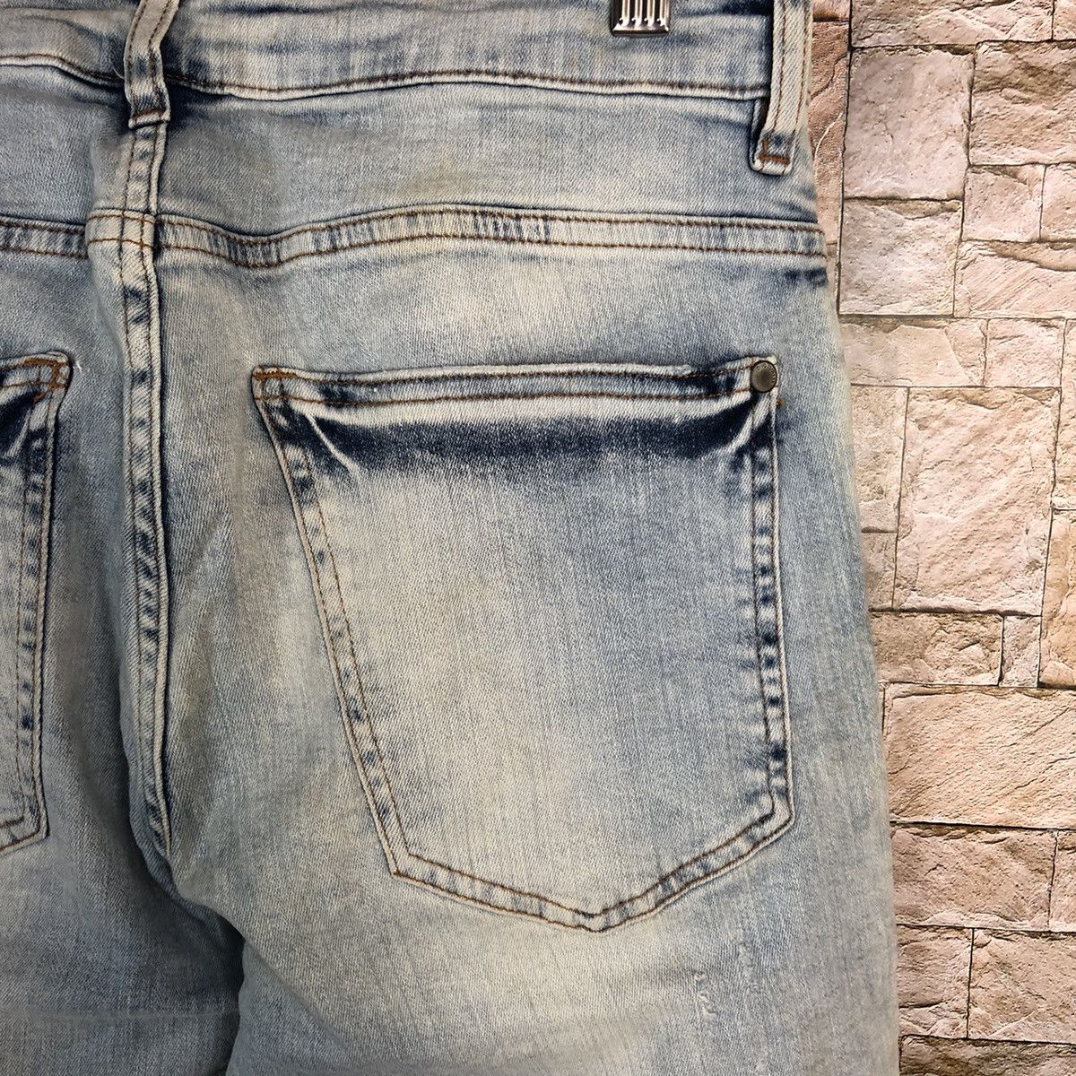 Vintage H&M Blue Distressed ripped Denim Pants #A453 Size US 32 / EU 48 - 21 Thumbnail