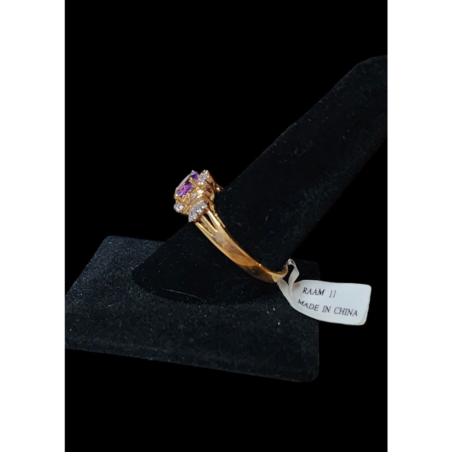 Other Genuine Amethyst & Cubic Zirconia Gold Plate Ring Size 11 Size ONE SIZE - 5 Thumbnail