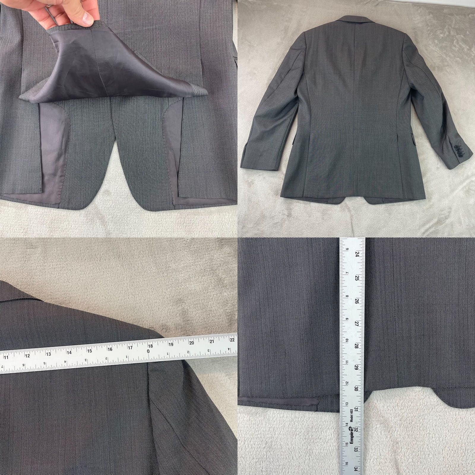 Ermenegildo Zegna Ermenegildo Zegna Blazer Sport Coat 40R Gray Wool Herringbone Designer Mens Size 40R - 9 Thumbnail