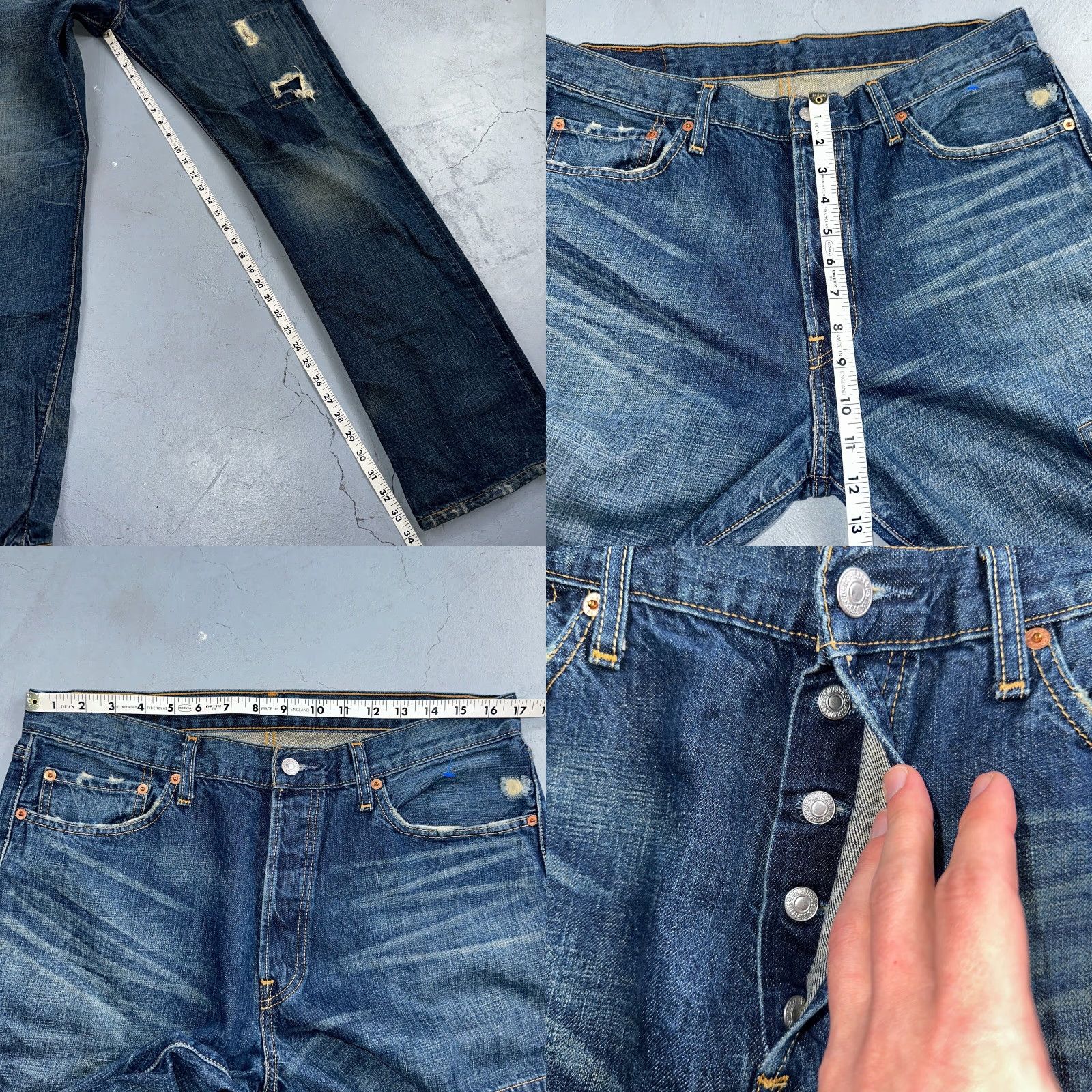 Levi's Levi's 501 Jeans Vintage 90s Straight Leg Levis 501 Denim Jeans 34x34 Men 34 Blue Regular Mid Rise 90s Theme Size US 34 / EU 50 - 8 Thumbnail