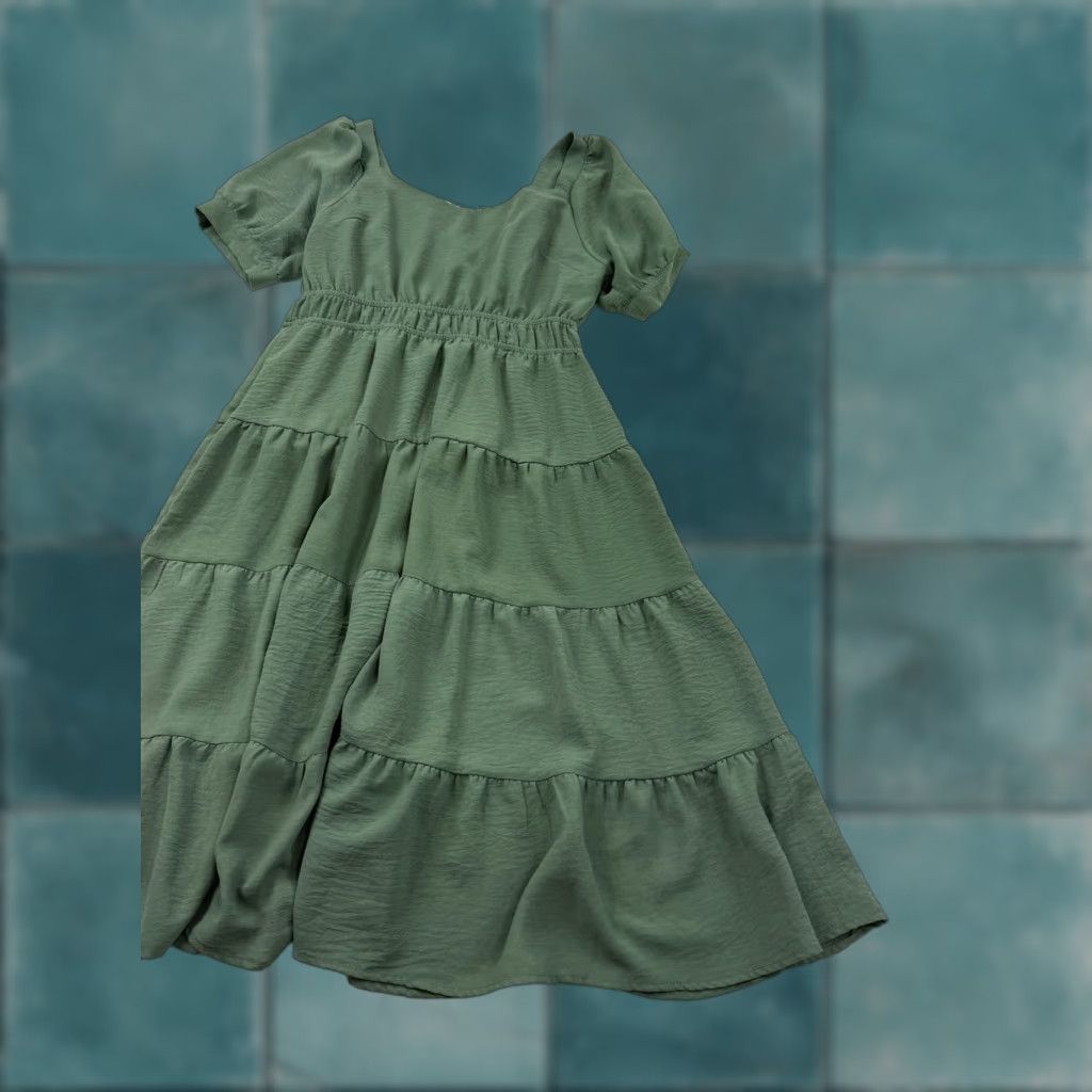 monteau green dress Baltic Born Womens Monte Tiered Maxi Dress | Green Multi main image 1