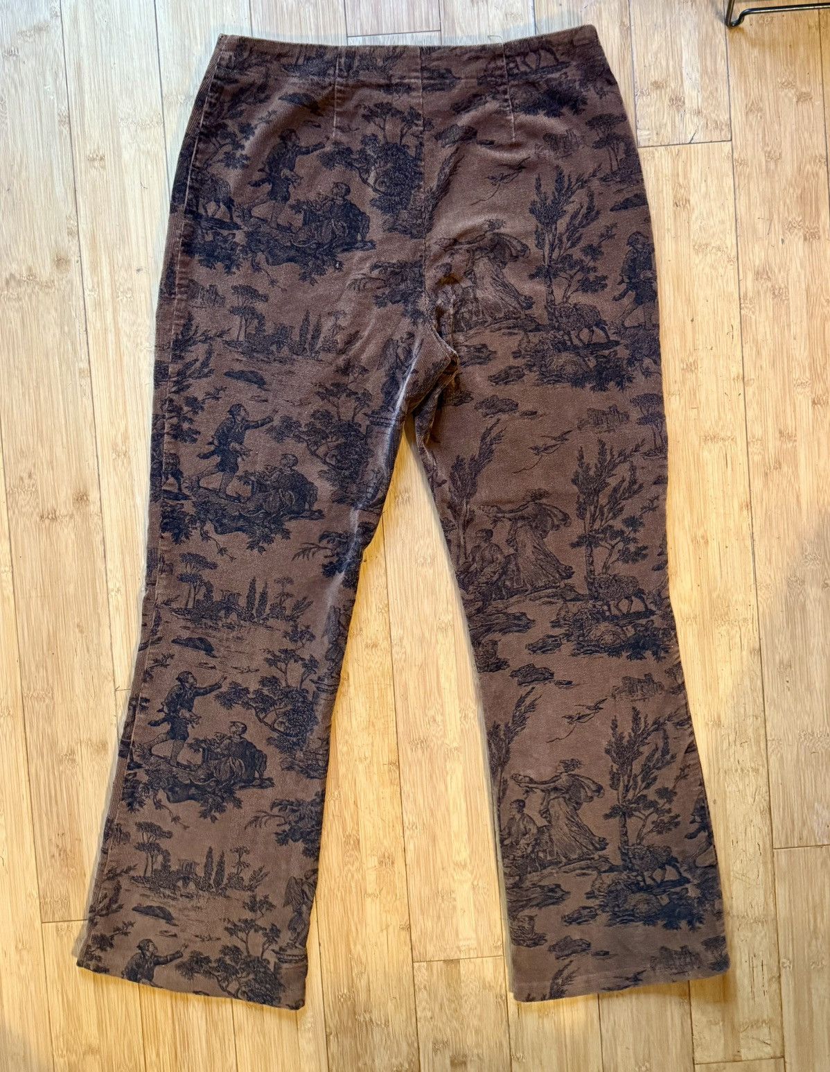 Vintage All Over Print Corduroy Brown Similar to Comme des garcons Size 30" / US 8 / IT 44 - 2 Thumbnail