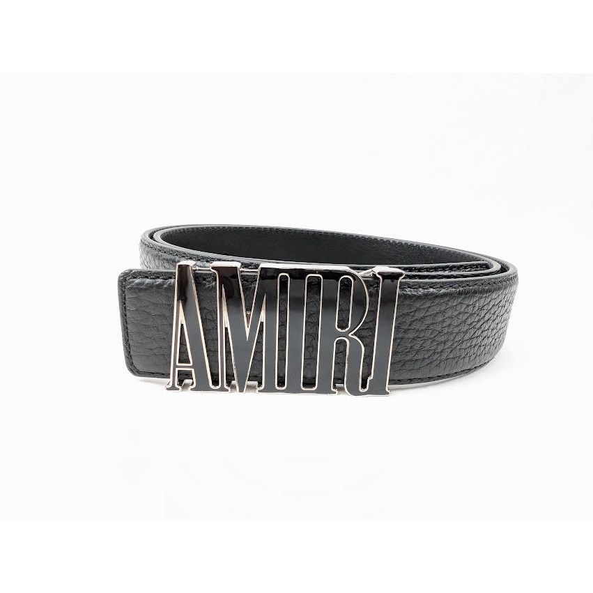 Amiri o1rshd1 Size: 70 / Pebbled Enamel Belt in Black Size 26 - 2 Thumbnail