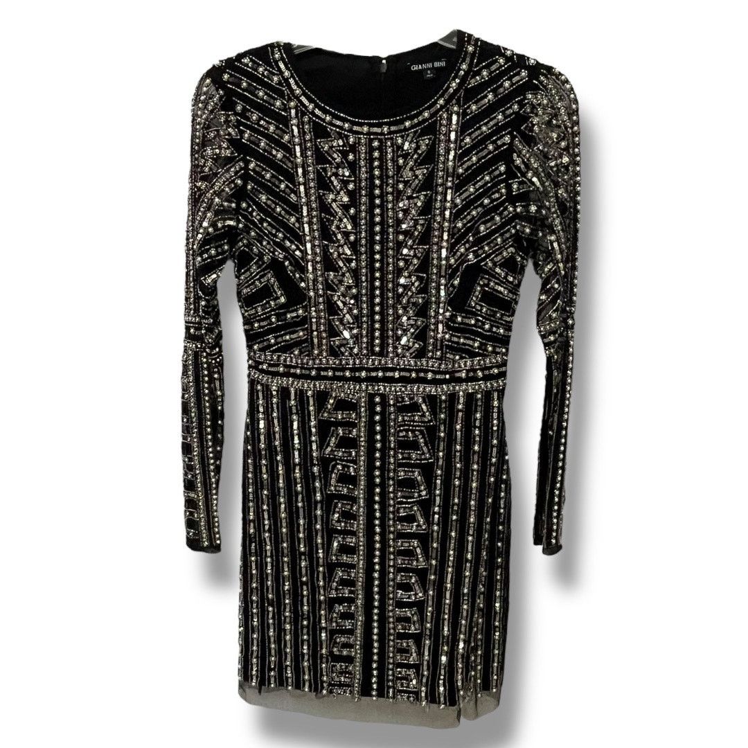 Gianni Valentino Gianni Bini Black Dani Pearl Silver Sequin Dress Size XS / US 0-2 / IT 36-38 - 8 Thumbnail