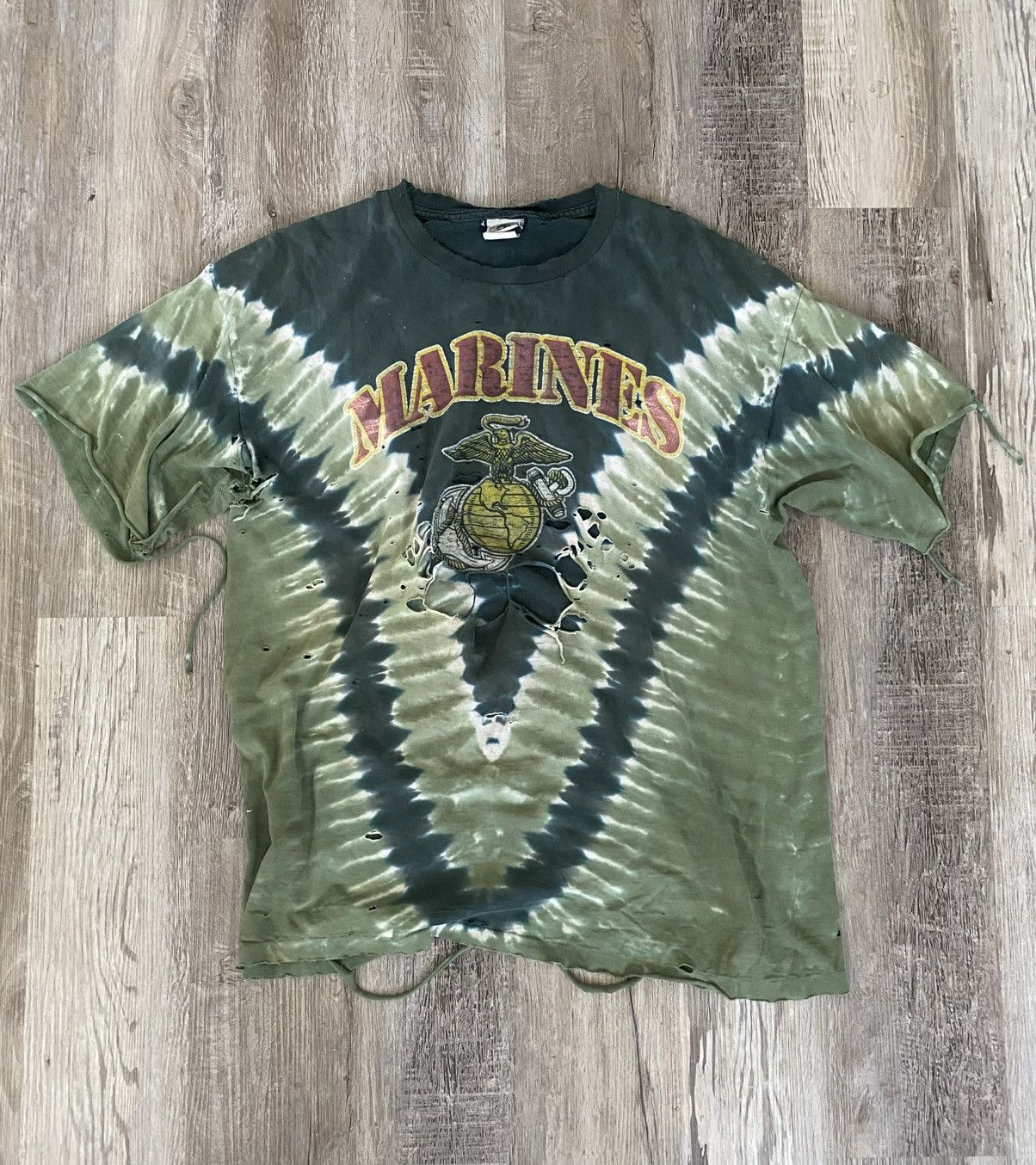 Vintage Thrashed Vintage Marines Tee Size US XL / EU 56 / 4 - 1 Thumbnail