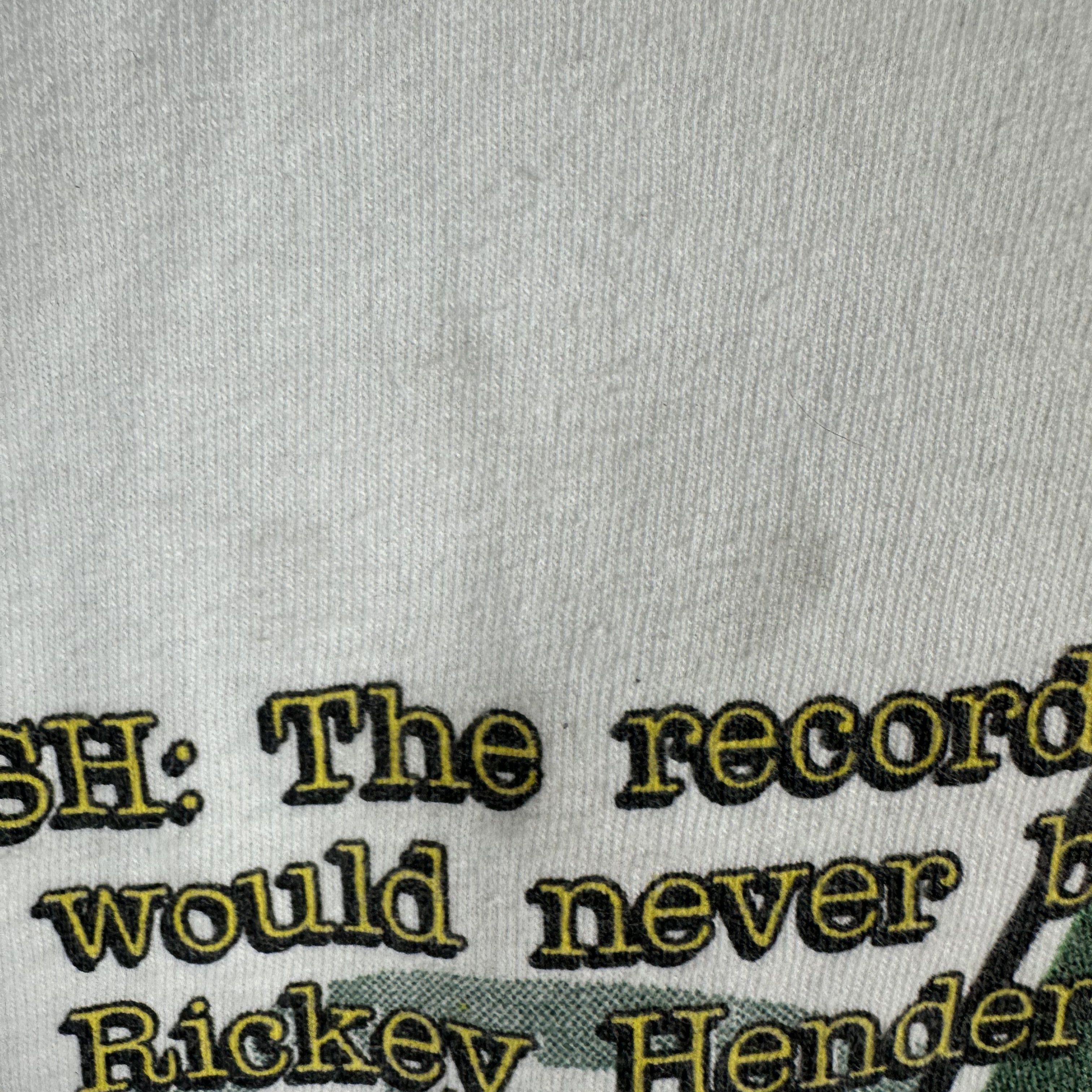 Vintage 1990 Rickey Henderson Oakland Athletics MLB Salem T-Shirt Size US L / EU 52-54 / 3 - 7 Thumbnail