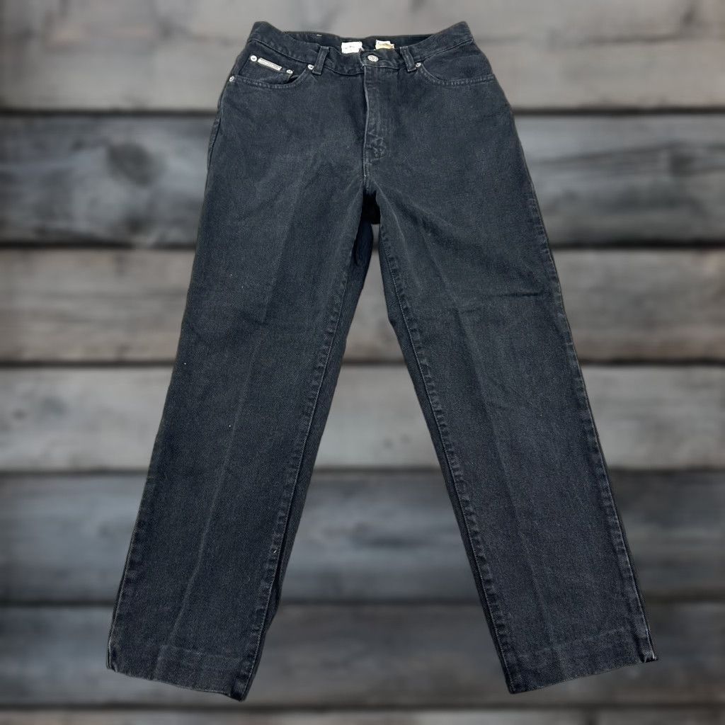 Calvin Klein VINTAGE Calvin Klein Jeans Womens 10 Black 5 Pocket Relaxed Straight Dark Wash 90s Jeans Size 32" / US 10 / IT 46 - 1 Thumbnail