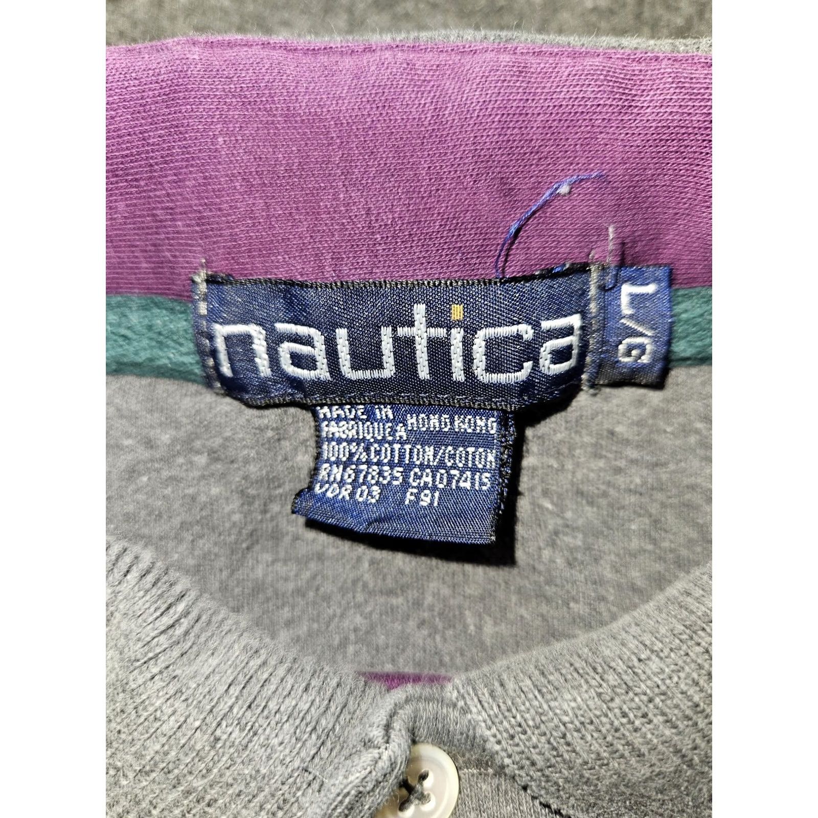 Nautica Vintage Nautica Polo Shirt Mens Large Gray Long Sleeve Sail Embroidery 90s - Classic Golf & Walking Style Size US L / EU 52-54 / 3 - 4 Thumbnail