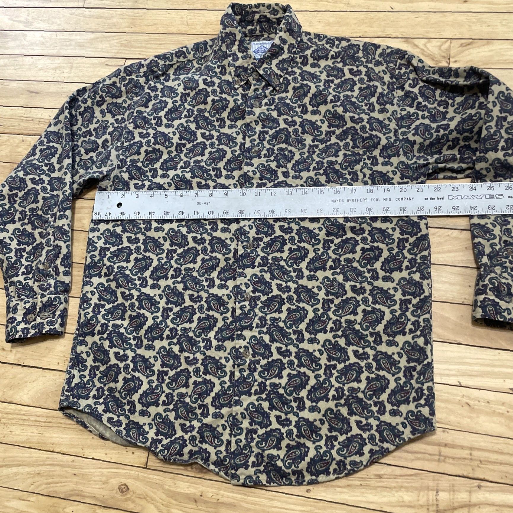 Vintage VINTAGE Cambridge Classics Paisley Shirt Men M Brown Green Western Cowboy Long Sleeve Size US M / EU 48-50 / 2 - 7 Thumbnail