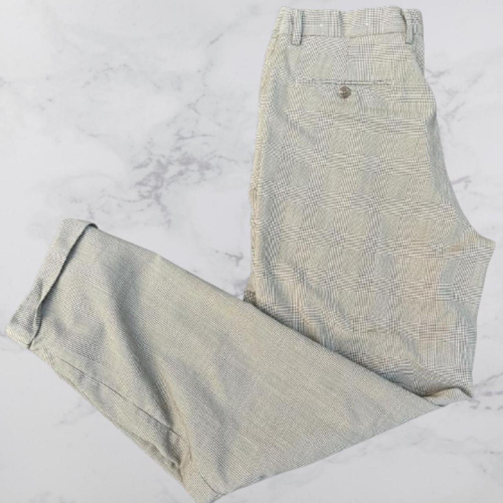 Polo Ralph Lauren VTG beige checkered trouser dress pants by Polo Ralph Lauren Size US 34 / EU 50 - 1 Thumbnail