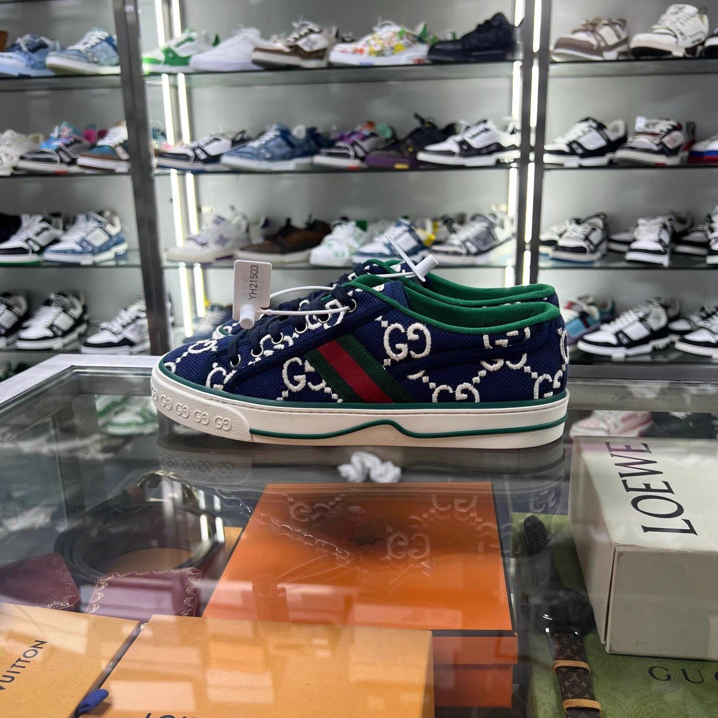 Gucci Gucci Tennis 1977 GG Supreme blue sneakers UK5 Size US 7.5 / IT 37.5 - 3 Thumbnail