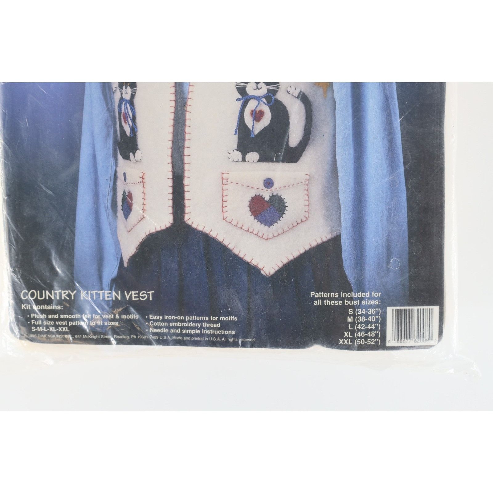 Vintage Deadstock Vintage 90s Streetwear Country Cat Applique Vest Size ONE SIZE - 4 Thumbnail