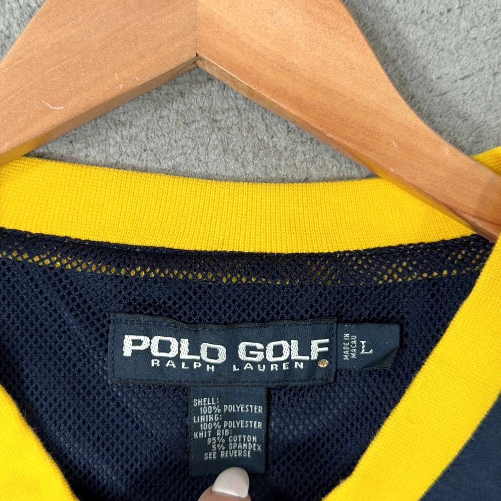 Polo Ralph Lauren VINTAGE Polo Ralph Lauren Windbreaker Shirt Mens Large Pullover FDF Windshirt Golf Logo Contrast Collar Blue 90s Retro Sports Boxy Oversized Size US L / EU 52-54 / 3 - 3 Thumbnail