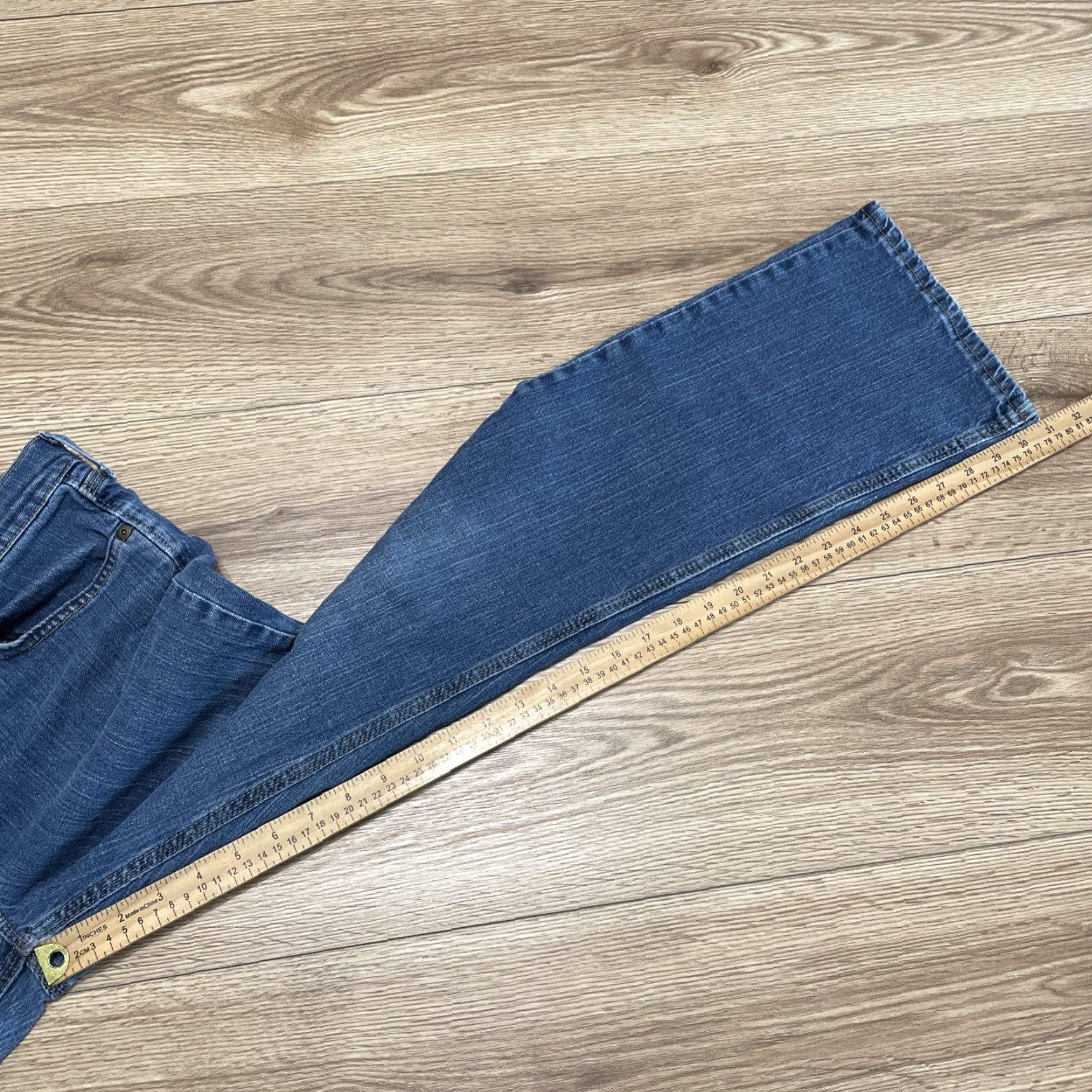 Vintage VINTAGE C.E. Schmidt Women's Jeans Size 8x32 Blue Denim Stretch Utility Straight Size 30" / US 8 / IT 44 - 6 Thumbnail