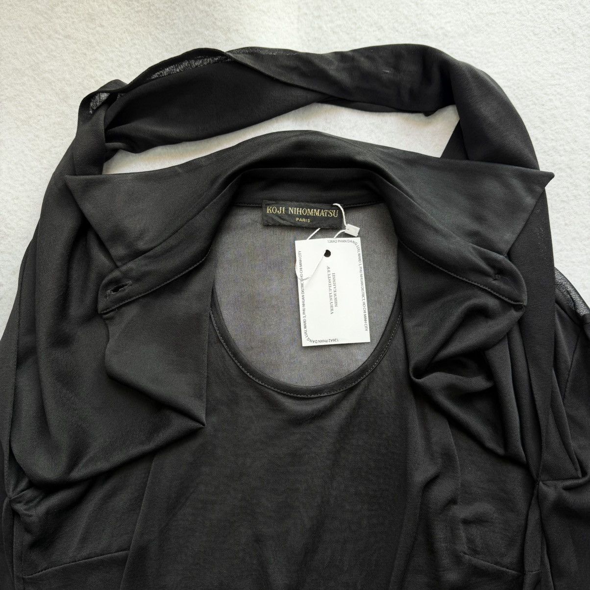 Other 1990s Koji Nihommatsu Loop Draped Mesh Blouse Size M / US 6-8 / IT 42-44 - 4 Thumbnail