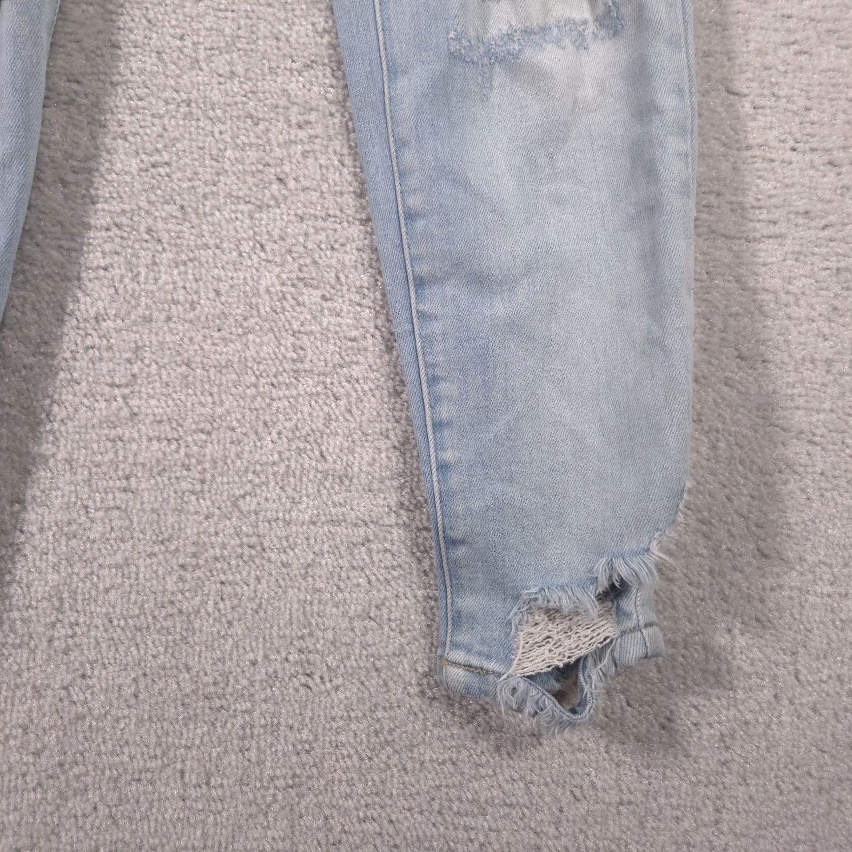 Vintage KanCan Jeans Womens 13/30 Blue Light Wash High Rise Distressed Ankle Jeans, Regular, Denim, 30 Inseam, 26 Inseam? Size 34" / US 12 / IT 48 - 5 Thumbnail