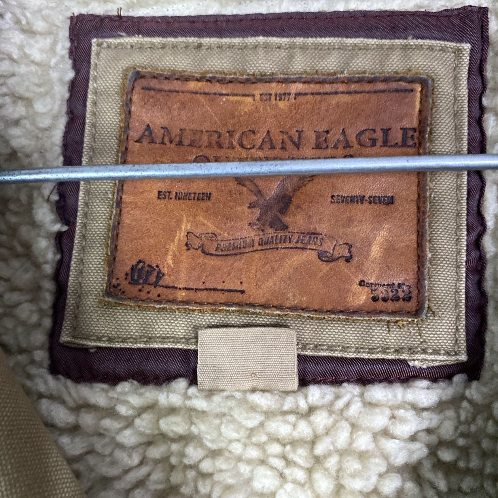 Vintage VINTAGE American Eagle Jacket Canvas Chore Coat Tan Sherpa Lined Mens Zip Up L 25x29 Jacket/Coat Short Solid Brown 90s Work Casual Size US L / EU 52-54 / 3 - 3 Thumbnail