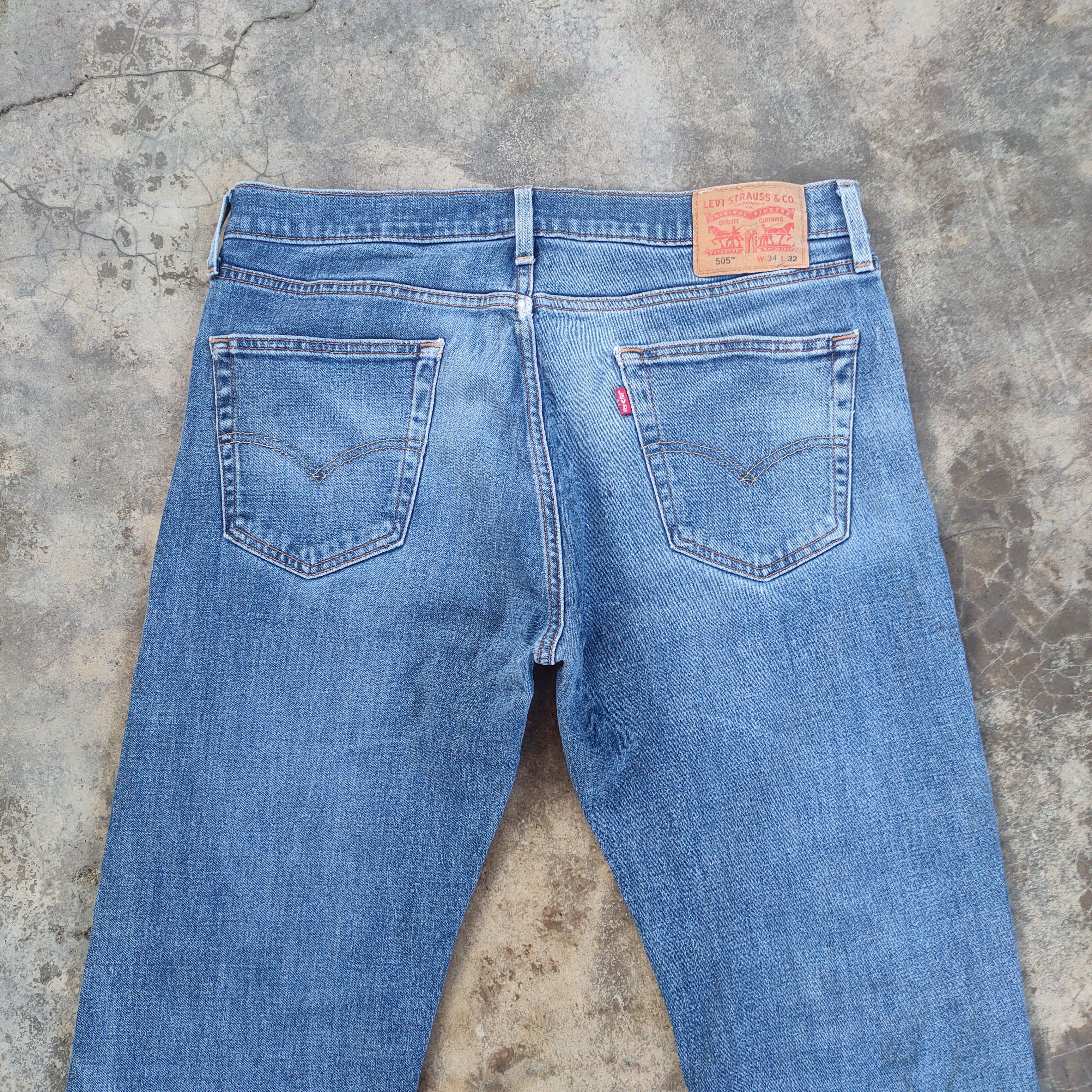 Jean × Levi's LEVI'S 505 DISTRESSED FADED JEANS PANTS Size US 34 / EU 50 - 8 Thumbnail