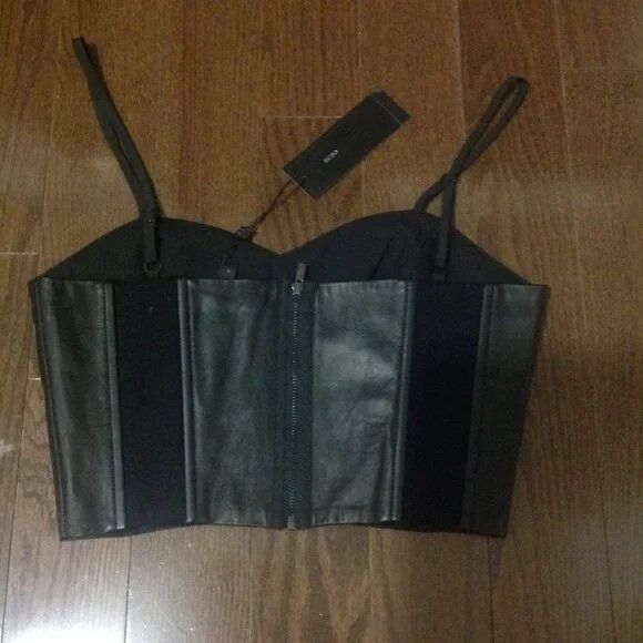 Bcbgmaxazria BCBG Max Azria Leather Crop Top Size S / US 4 / IT 40 - 2 Thumbnail