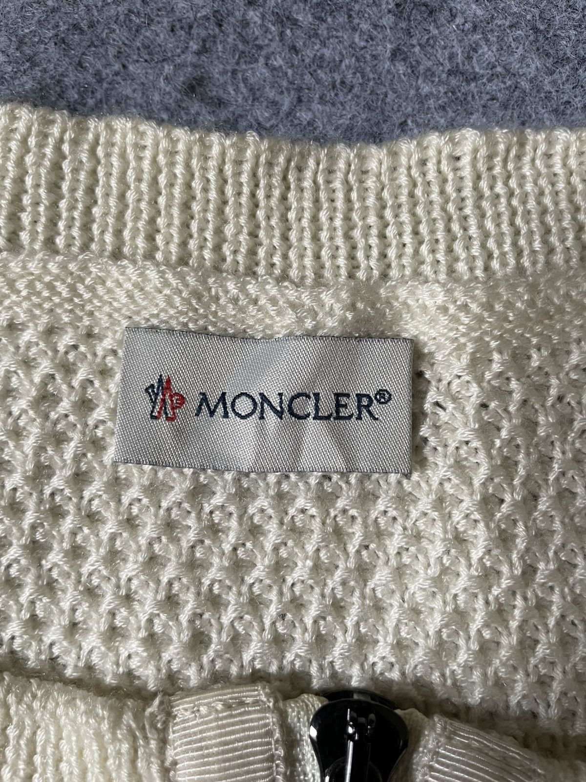 Moncler Moncler White Padded Wool Zip-up Cardigan Size M / US 6-8 / IT 42-44 - 5 Thumbnail