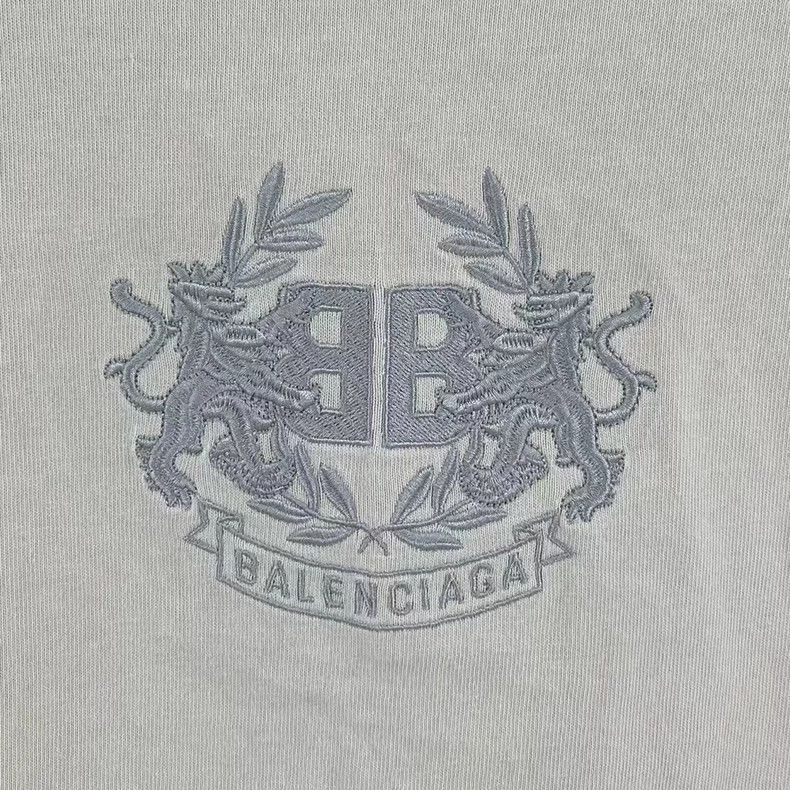 Balenciaga Balenciaga Beige Wheat Double B Embroidered Short Sleeve Size US L / EU 52-54 / 3 - 5 Thumbnail