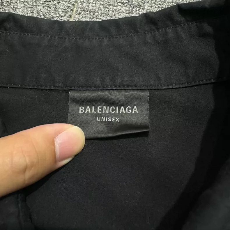 Balenciaga Balenciaga Black Distressed Short Sleeve Shirt Size US XS / EU 42 / 0 - 4 Thumbnail