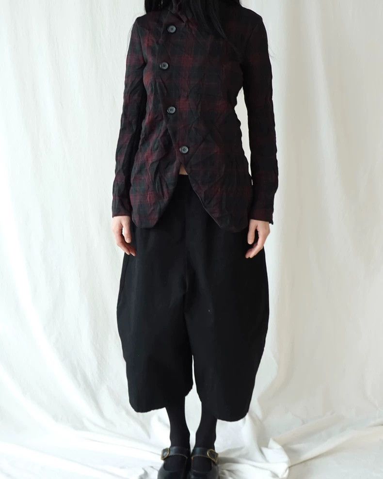 Yohji Yamamoto Yohji Yamamoto Plaid Felt Curved Placket Fit Cut Jacket 25 Size US M / EU 48-50 / 2 - 1 Thumbnail