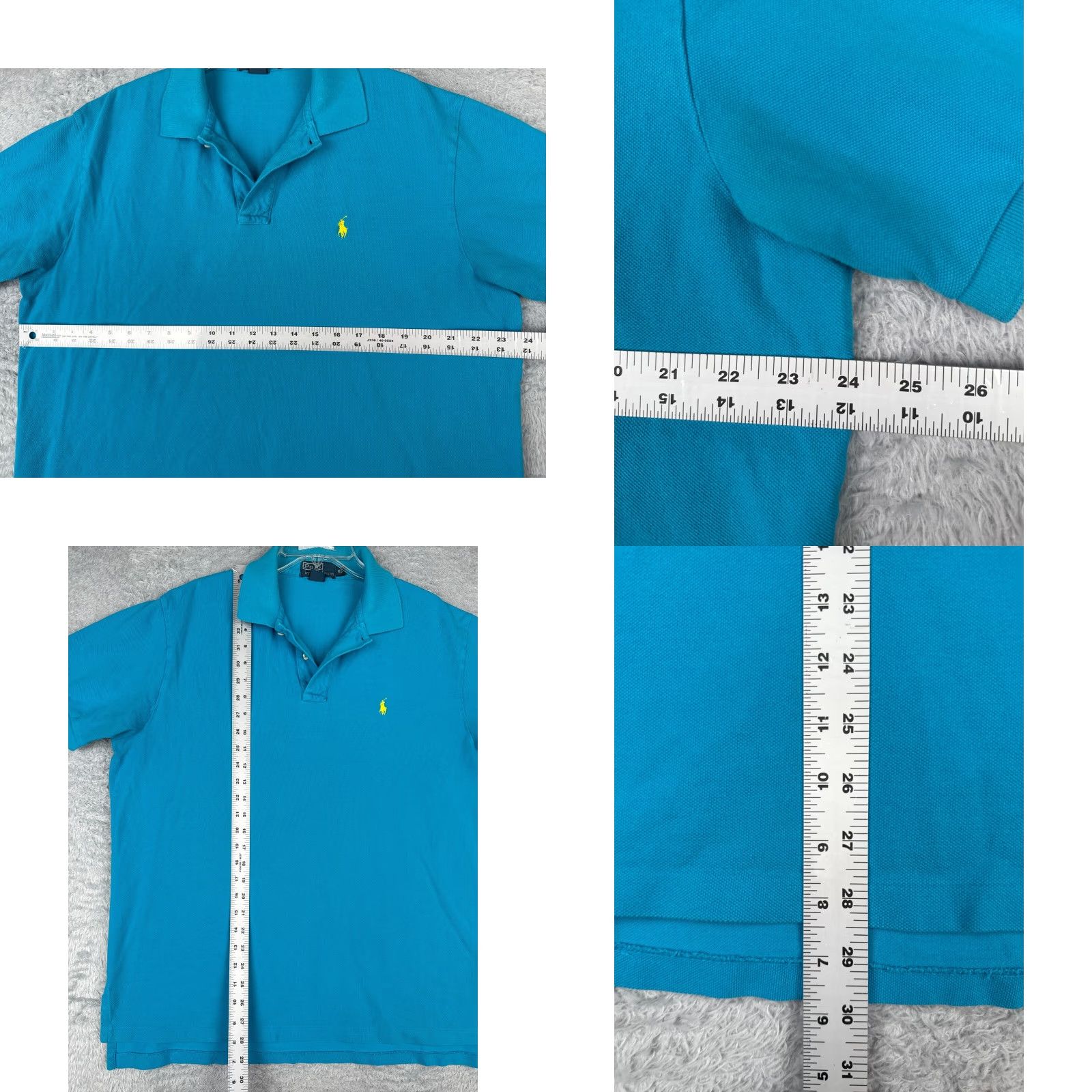 Ralph Lauren VINTAGE Ralph Lauren Polo Shirt Men XL Blue 100% Cotton Jersey Short Sleeve Button Collared Logo Embroidered Relaxed Fit Size US XL / EU 56 / 4 - 8 Thumbnail