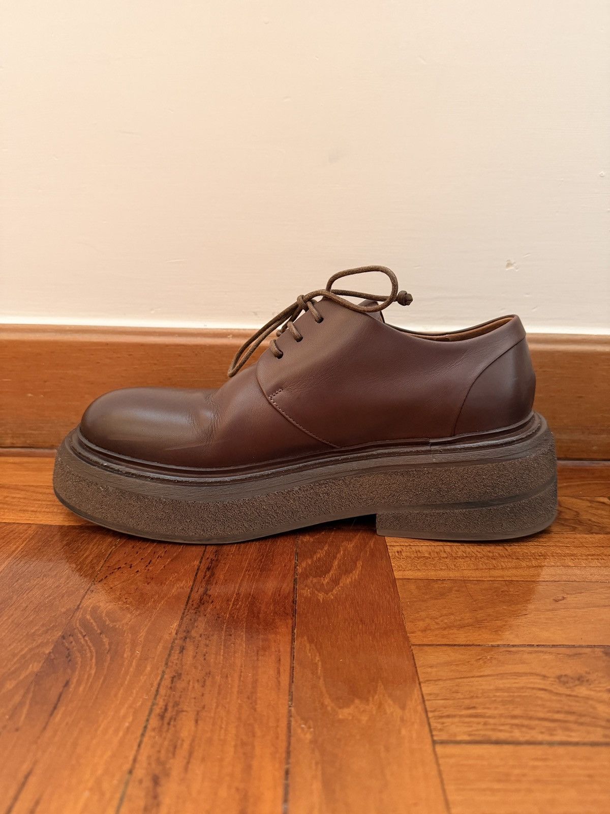 Marsèll Zuccolona Derby Dark Brown Leather Crepe Sole – 39