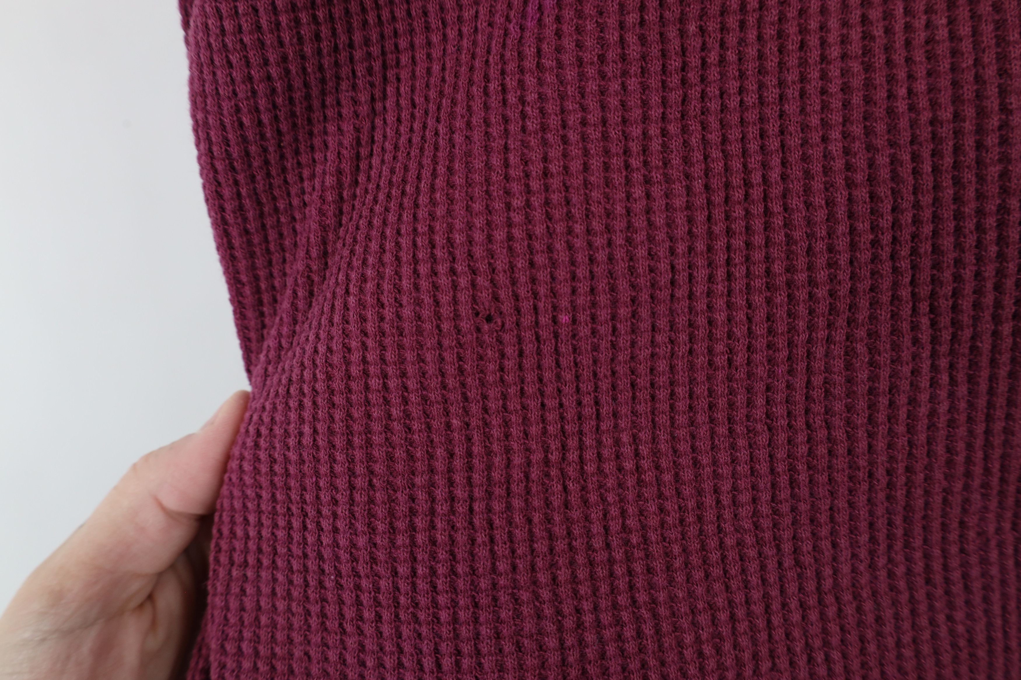 Vintage Vintage 90s Streetwear Waffle Knit Henley T-Shirt Red Size XL / US 12-14 / IT 48-50 - 7 Thumbnail