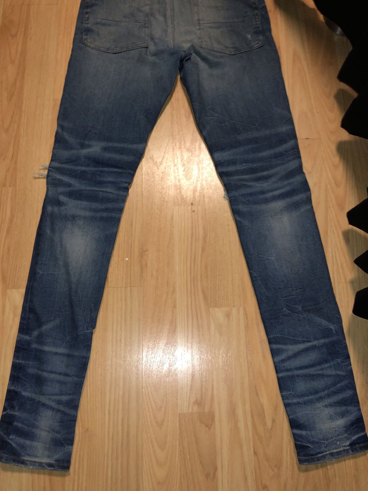 Amiri Amiri Light Blue MX1 Distressed Skinny Jeans Size US 31 - 8 Thumbnail