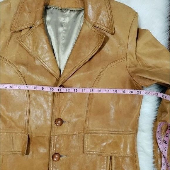 Vintage Vintage 70's Mens Butter Soft Tan Leather Blazer M Size US M / EU 48-50 / 2 - 17 Thumbnail