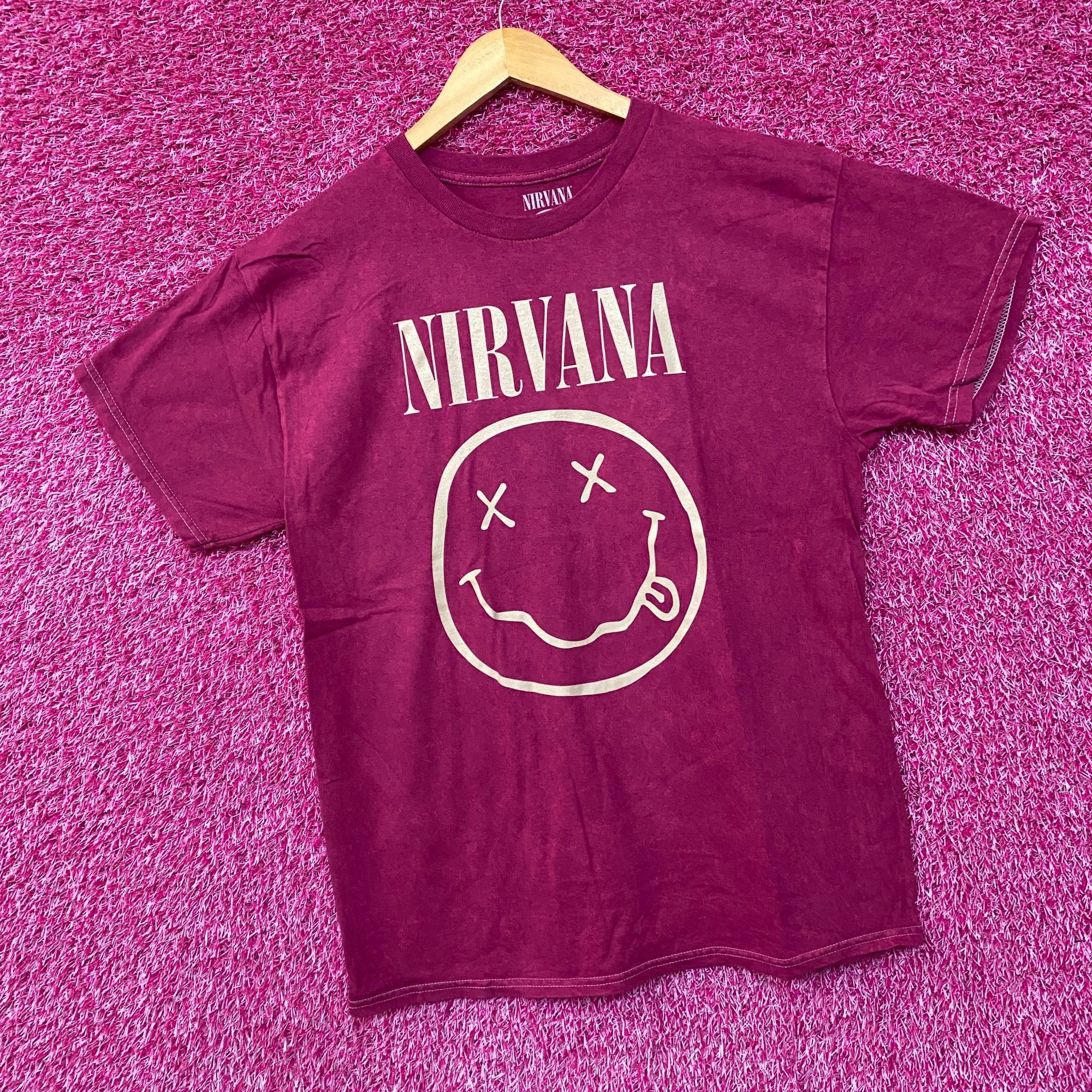 Nirvana Nirvana Neverming Grunge Magenta Rock Tee Large Size US L / EU 52-54 / 3 - 3 Thumbnail