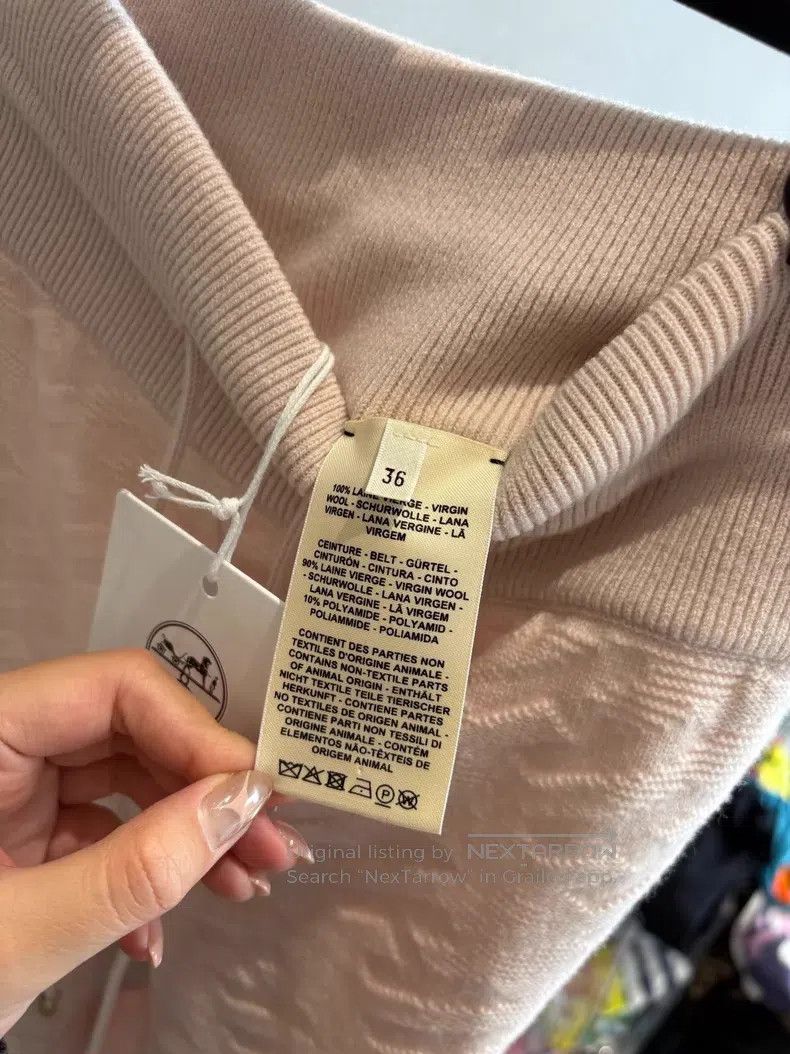 Hermes Hermes 100% Wool Pants, Beige Full H Pattern, High Waisted Size 24" / US 00 / IT 34 - 3 Thumbnail