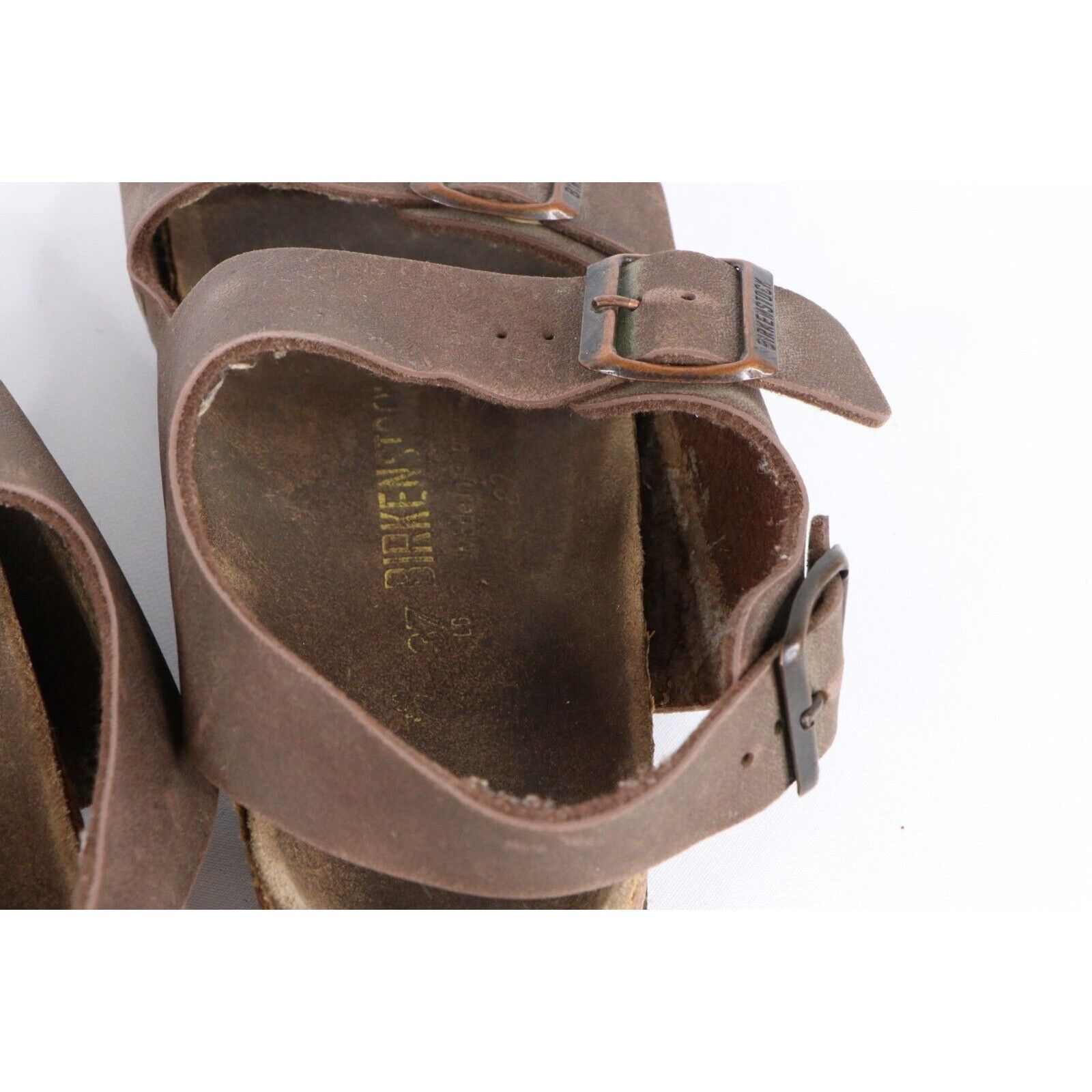 Birkenstock × Vintage Vintage Birkenstock Distressed Leather Heel Strap Sandals Size US 6 / IT 36 - 8 Thumbnail