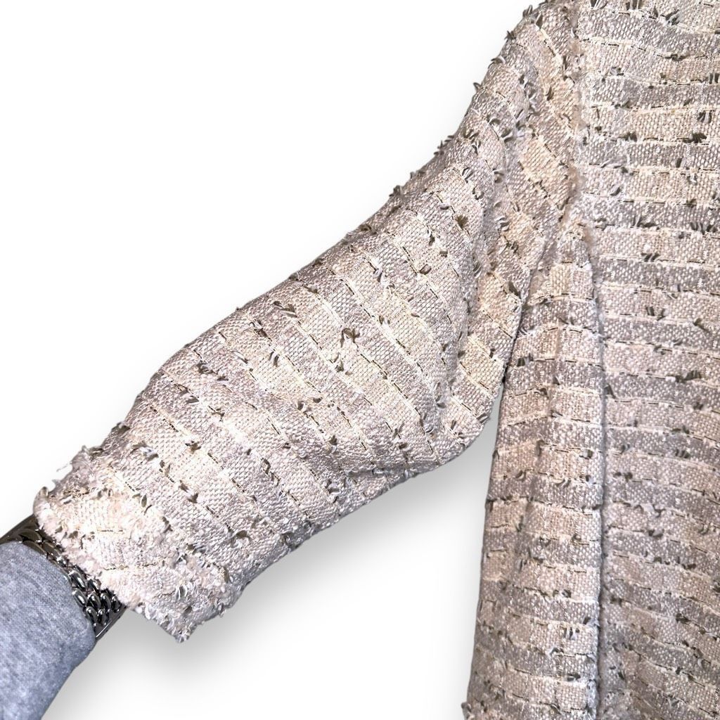 Lafayette 148 Lafayette 148 Tweed Full Zip Noelle Jacket in Cream Size L / US 10 / IT 46 - 4 Thumbnail