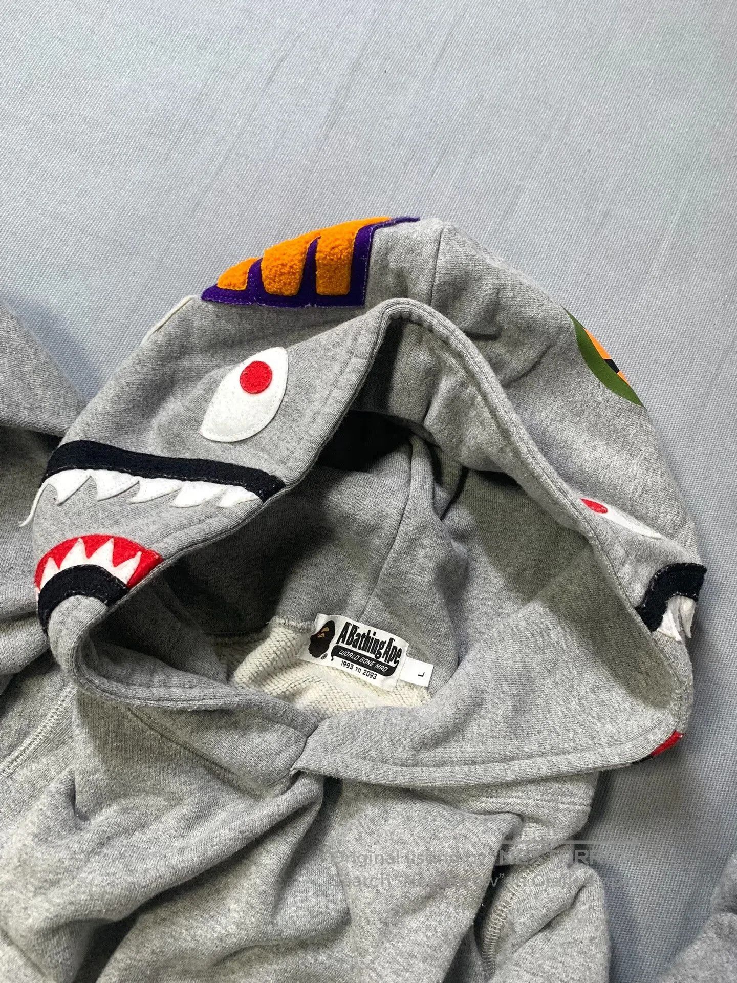 Bape Bape Gray Shark Hoodie. Size US L / EU 52-54 / 3 - 5 Thumbnail