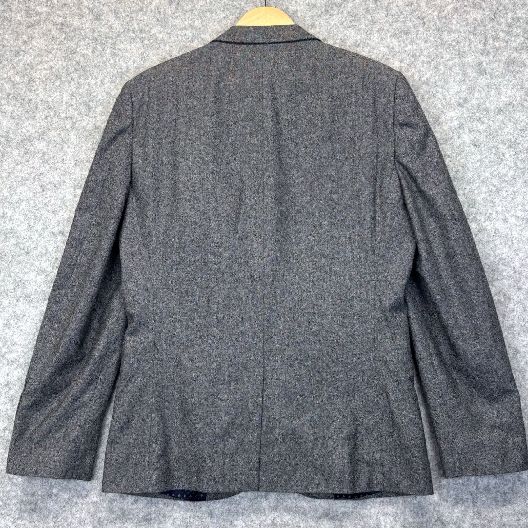NEXT NEXT Nova Fides Slim Fit Blazer Jacket Long Mens UK42 Grey Wool Blend Vgc Size 42R - 2 Thumbnail