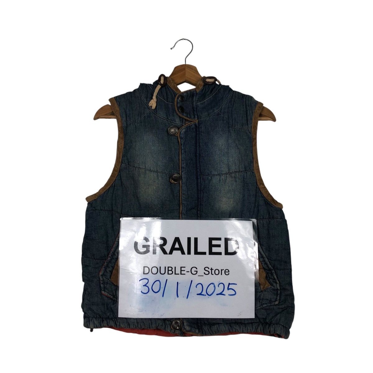 Hysteric Glamour 📌Vintage Biker Denim Vest Hoodie Multi Pocket Size US M / EU 48-50 / 2 - 1 Thumbnail