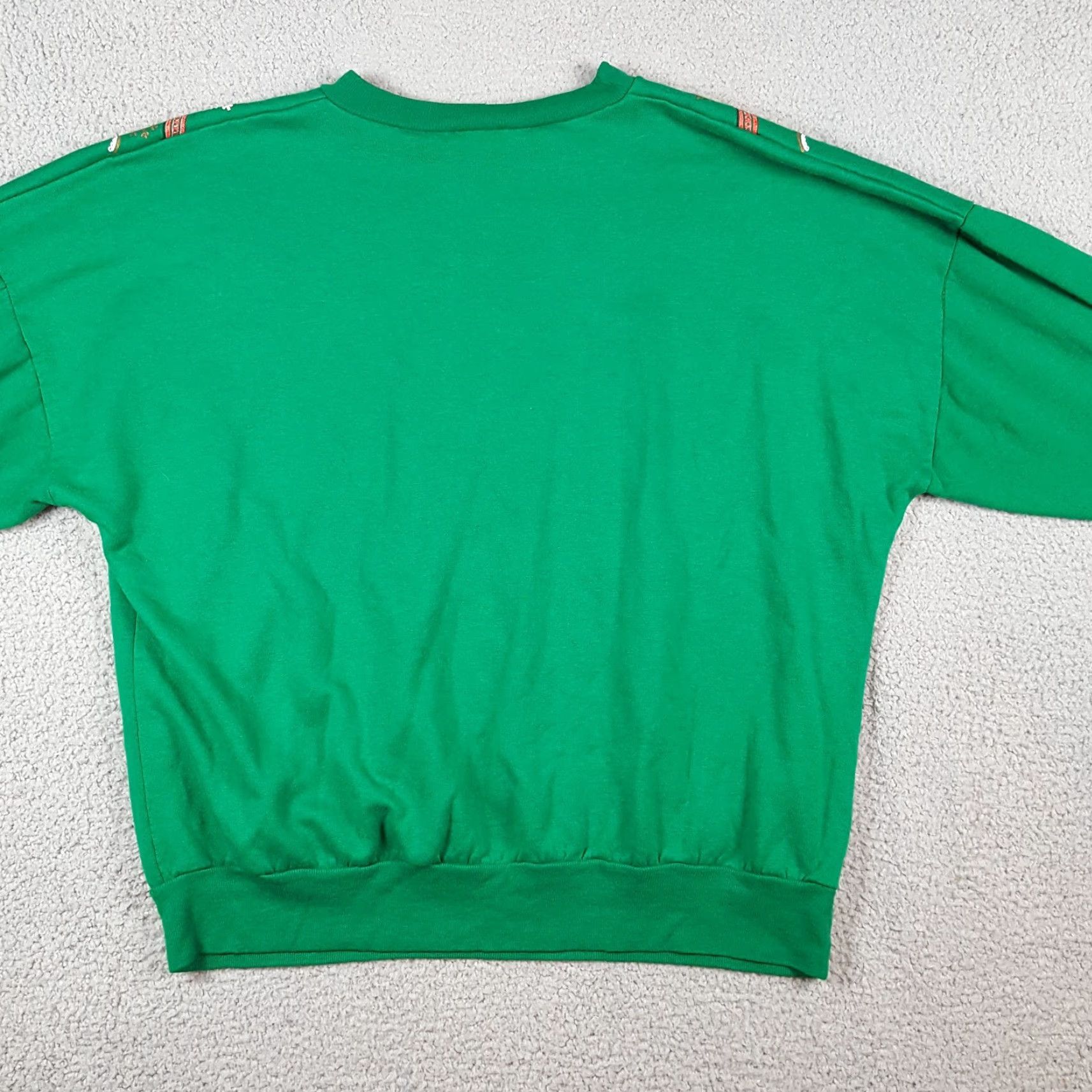 Bell VINTAGE Christmas Bells Women's XL Crewneck Sweatshirt 90s Holiday Pullover Green Nut Cracker Shirt Sweatshirt Girls Women Size XL / US 12-14 / IT 48-50 - 5 Thumbnail