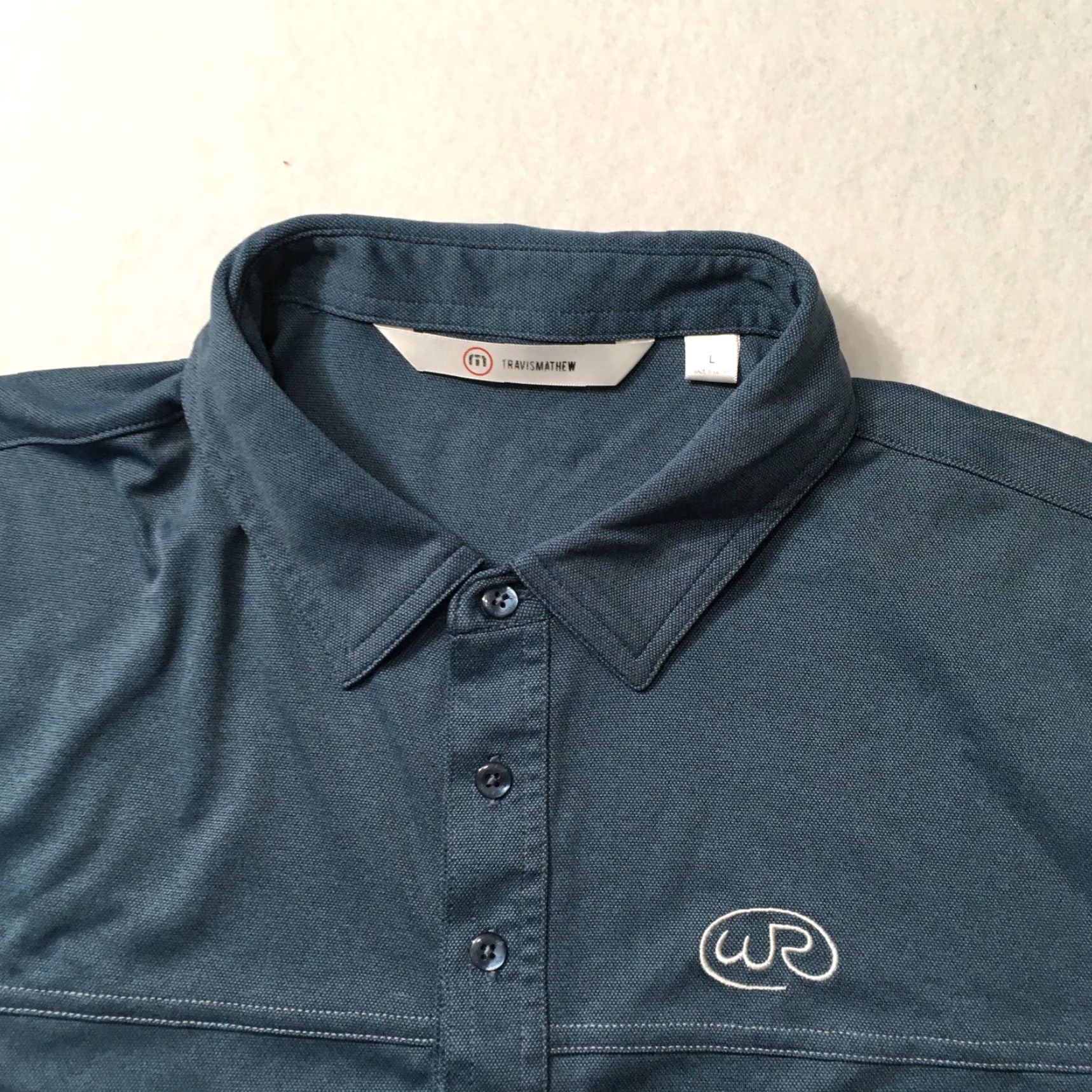 TravisMathew Travis Matthew Mens Size LARGE Blue Short Sleeve Shirt Size US L / EU 52-54 / 3 - 2 Thumbnail