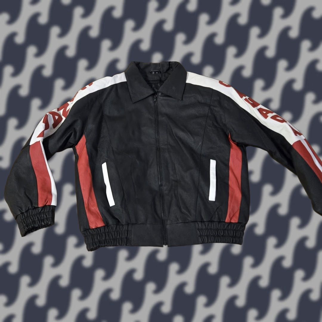 Vintage VINTAGE Ziptex Leather Jacket Mens M Black Red Canada Maple Leaf Flag Bomber 90s Style Size US M / EU 48-50 / 2 - 1 Thumbnail