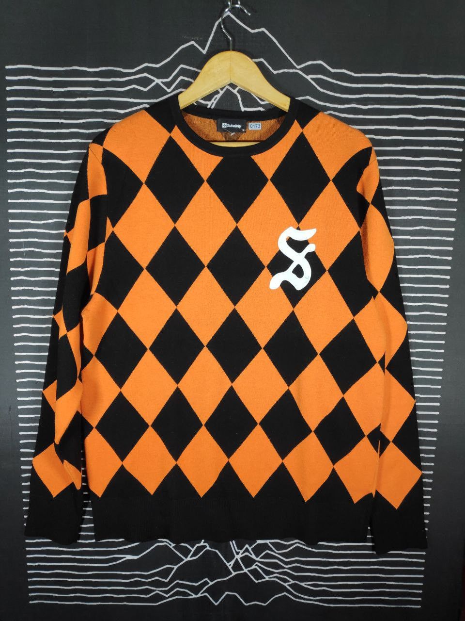 Japanese Brand Subciety 'Asshole' Checkered Punk Streetwear Sweatshirt L Size US L / EU 52-54 / 3 - 1 Thumbnail